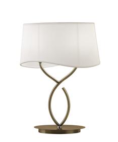 Ninette Antique Brass-Ivory White Table Lamps Mantra Shaded Table Lamps